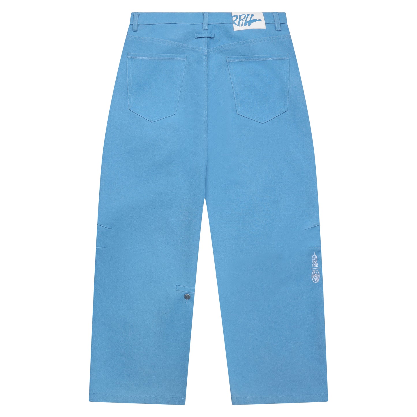 Purpill – Wavecut Denim Pants – Azure (Unisex, Baggy Fit)