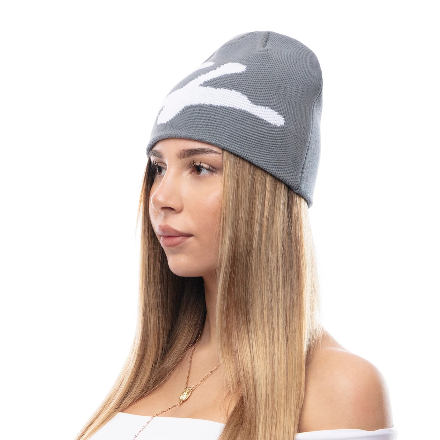 Purpill – Main Logo Jacquard Beanie I Grey (One Size)