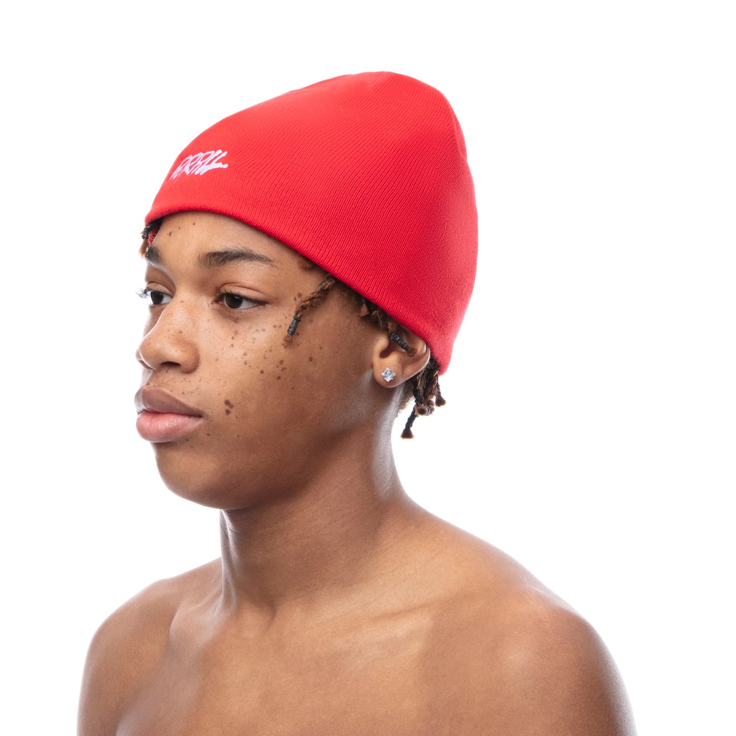 Purpill – Main Logo Embroidery Beanie I Red (One Size)