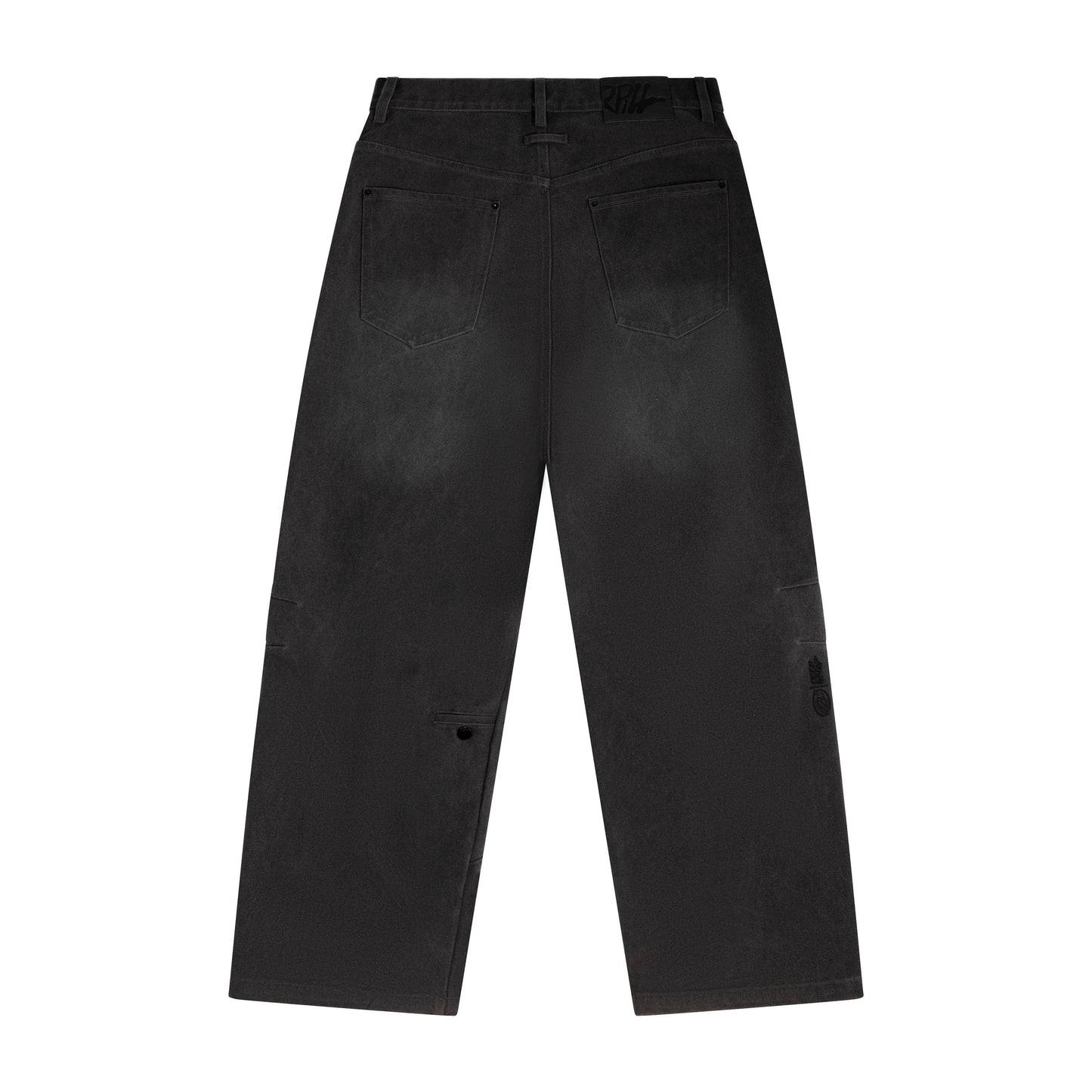 Purpill – Wavecut Denim Pants – Stone (Unisex, Baggy Fit)