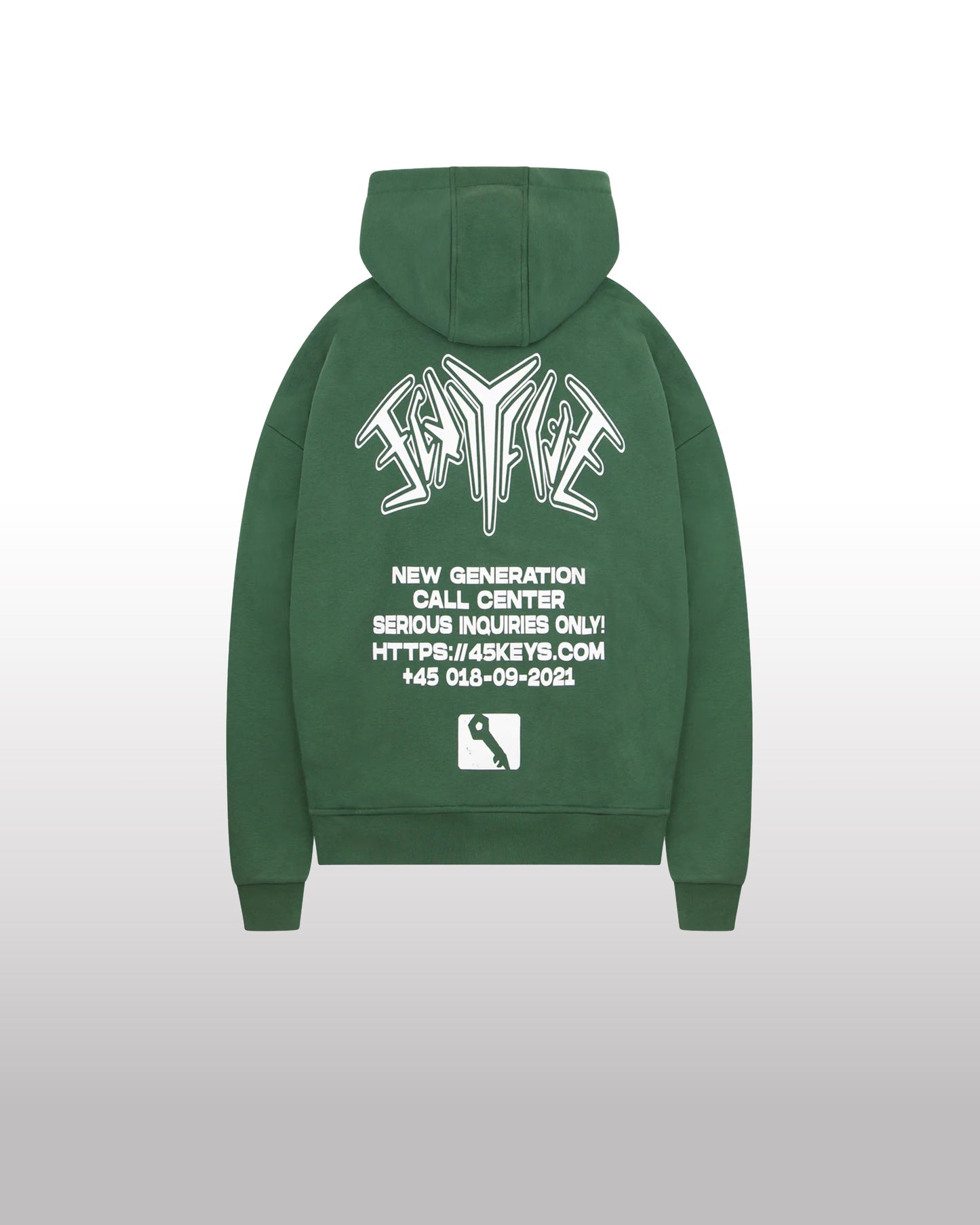 FORTYFIVE Backprint Zip Hoodie Green