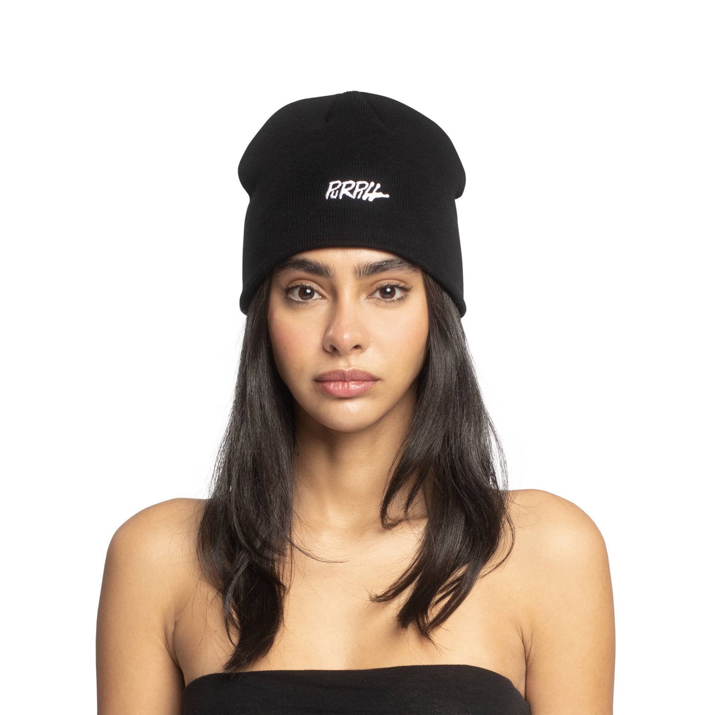 Purpill – Main Logo Embroidery Beanie I Black (One Size)
