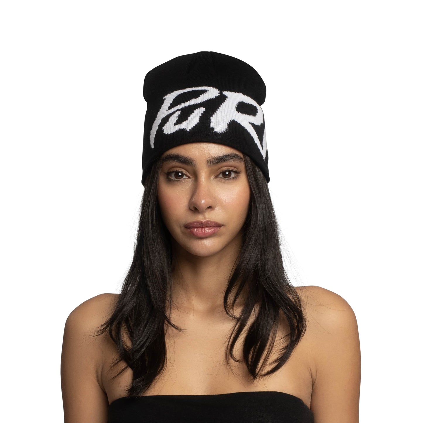 Purpill – Main Logo Jacquard Beanie I Black (One Size)