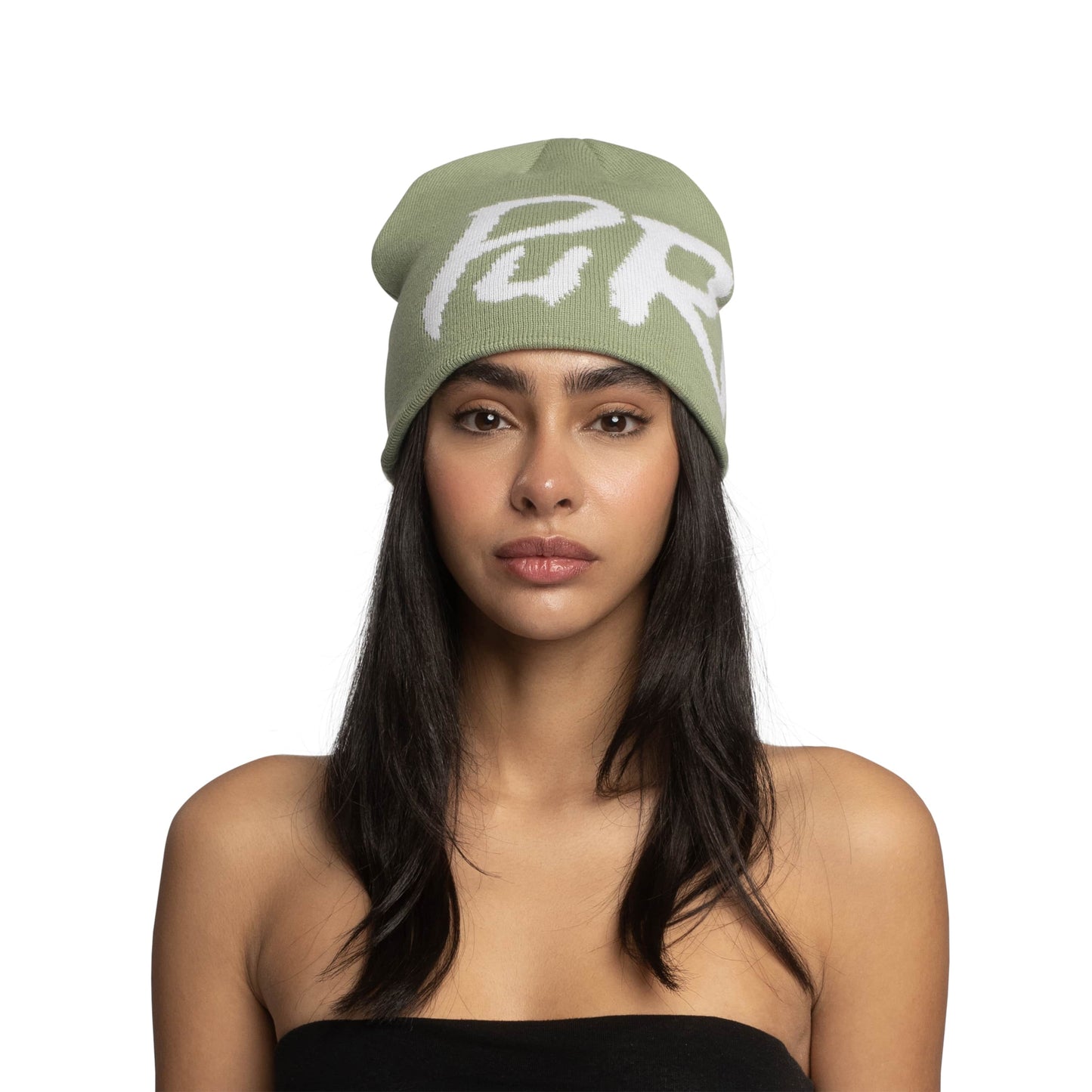 Purpill – Main Logo Jacquard Beanie I Olive (One Size)
