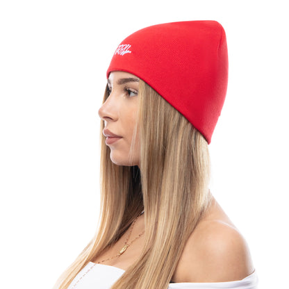 Purpill – Main Logo Embroidery Beanie I Red (One Size)