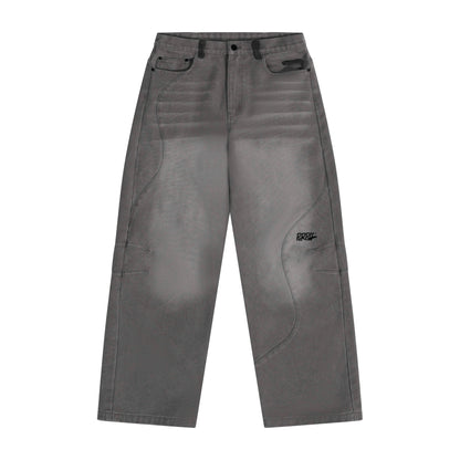 Purpill – Wavecut Denim Pants – Carbon (Unisex, Baggy Fit)