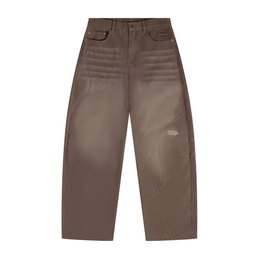 Purpill – Wavecut Denim Pants – Ashwood (Unisex, Baggy Fit)