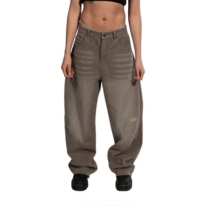 Purpill – Wavecut Denim Pants – Ashwood (Unisex, Baggy Fit)