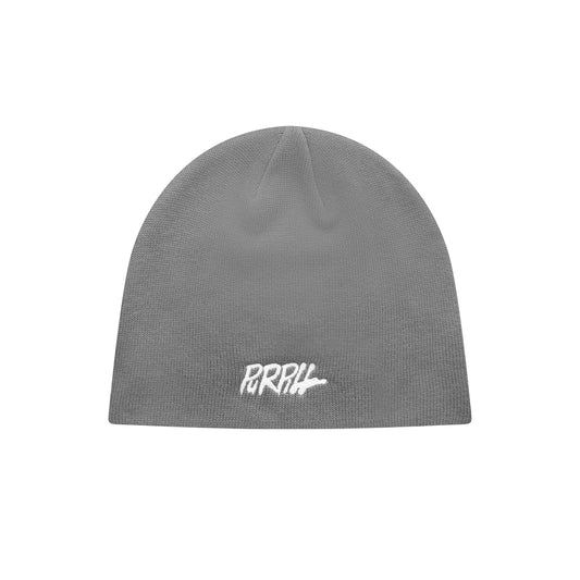 Purpill – Main Logo Embroidery Beanie I Grey (One Size)