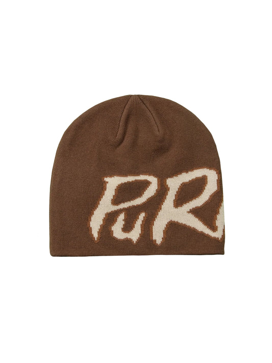 Purpill – Main Logo Jacquard Beanie I Mocha Brown (One Size)