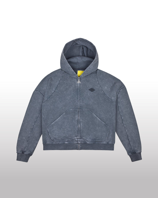 DIVENTION Trinity Zip Hoodie Washed Black