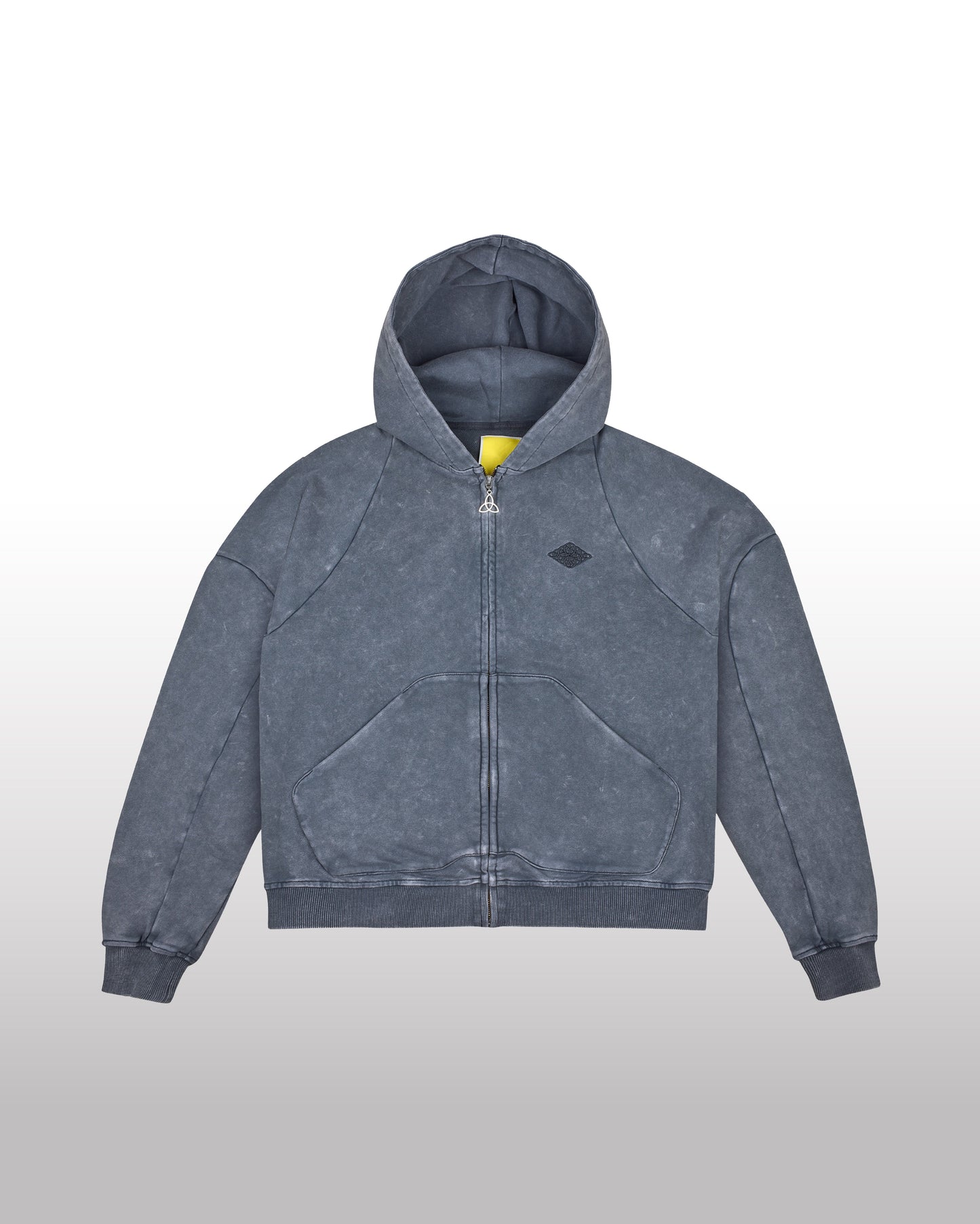 DIVENTION Trinity Zip Hoodie Washed Black
