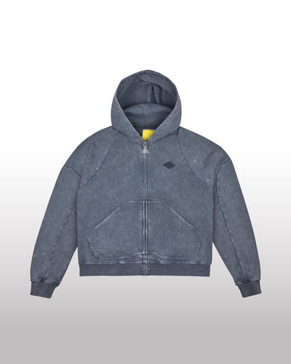 DIVENTION Trinity Zip Hoodie Washed Black