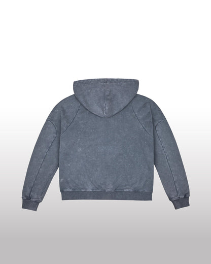 DIVENTION Trinity Zip Hoodie Washed Black