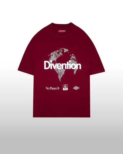 DIVENTION World T-Shirt Burgundy