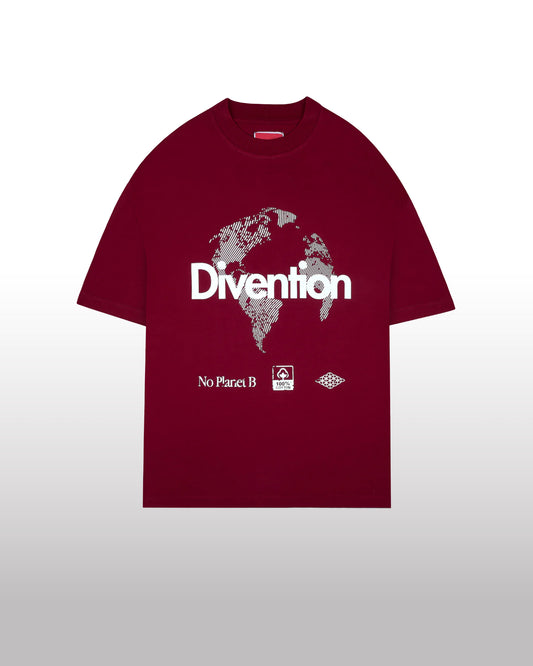DIVENTION World T-Shirt Burgundy