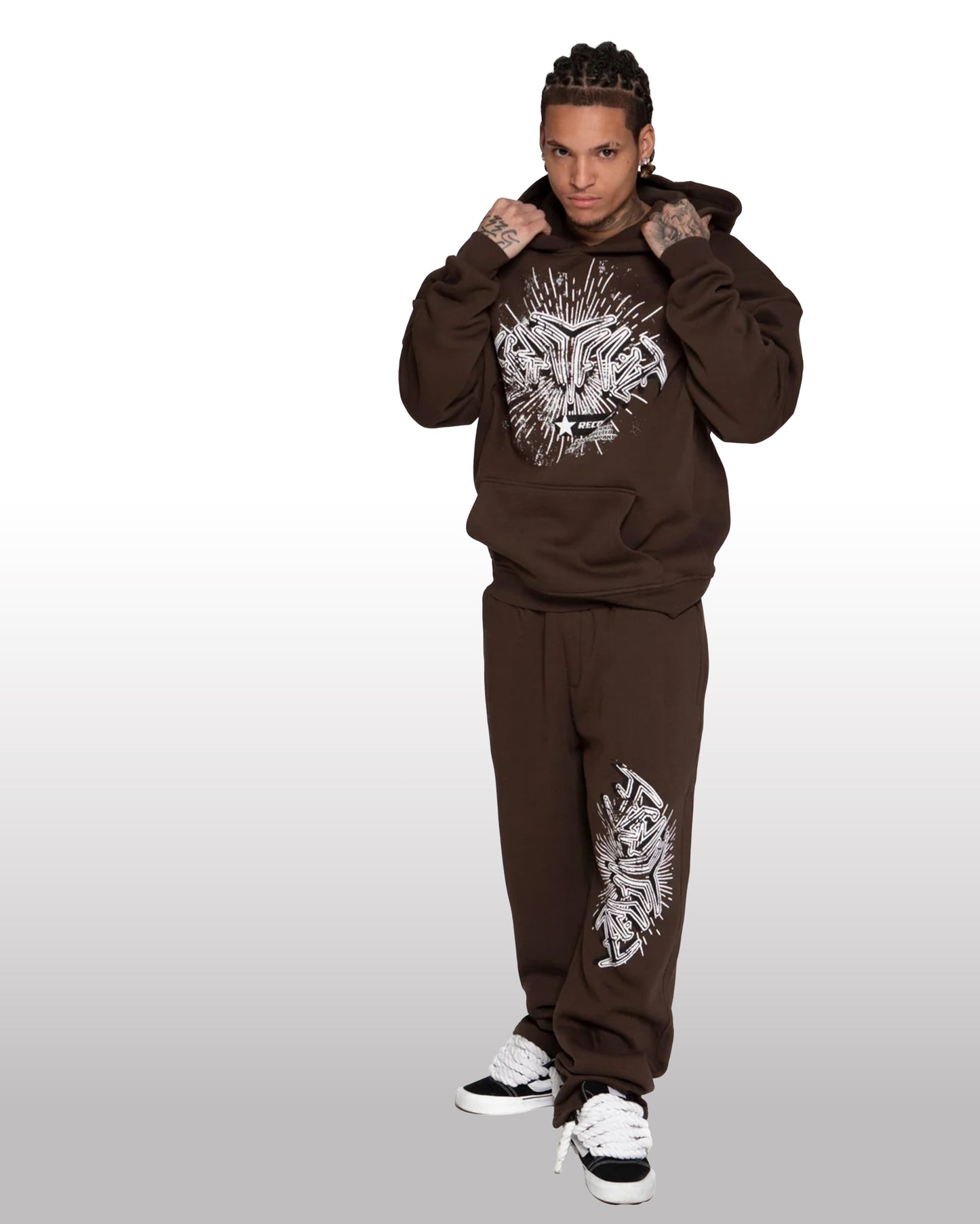 FORTYFIVE Records Hoodie Brown