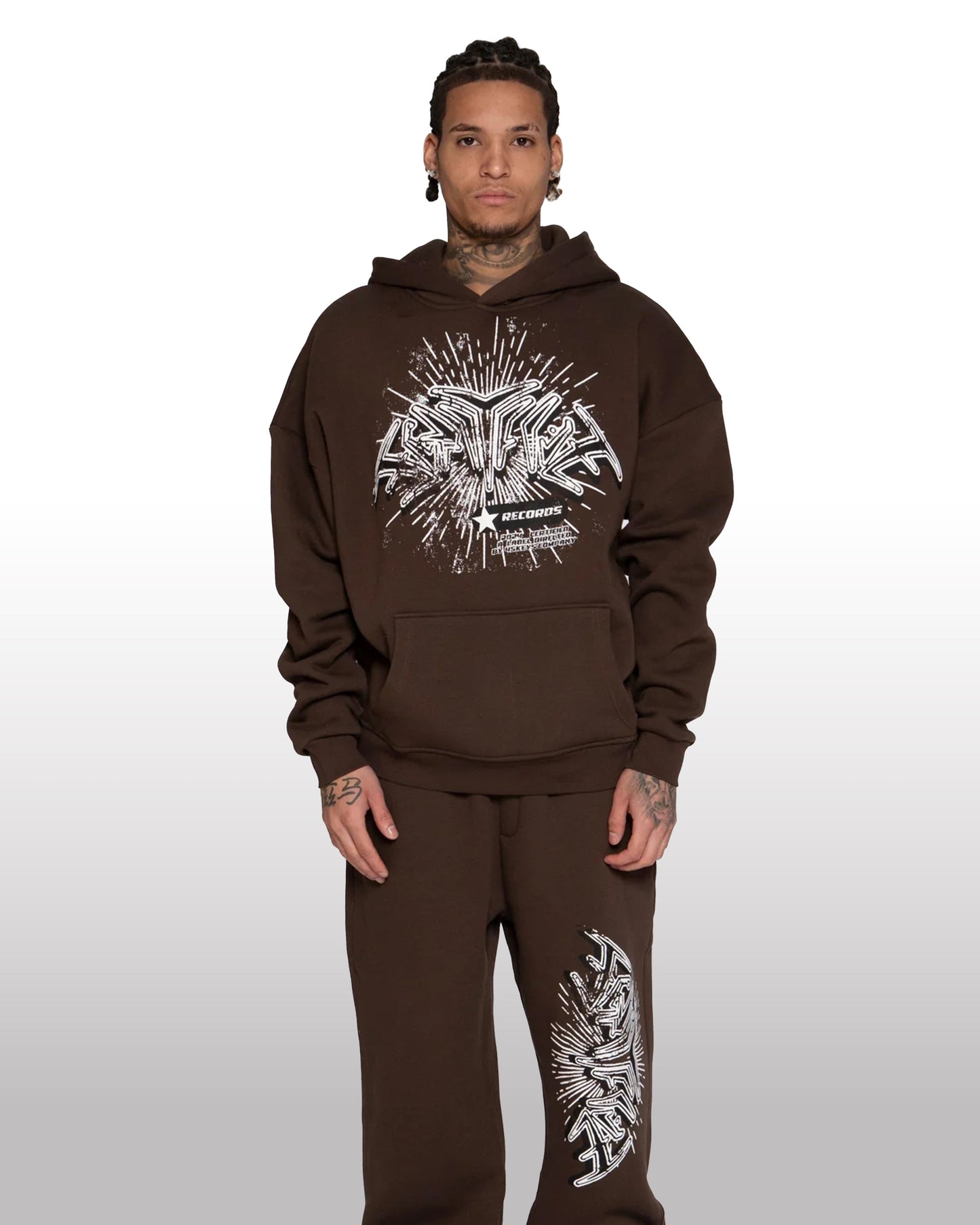 FORTYFIVE Records Hoodie Brown