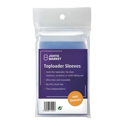 Pokémon Zubehör: 100 x Resealable Toploader Sleeves – Schutzhüllen für Toploader