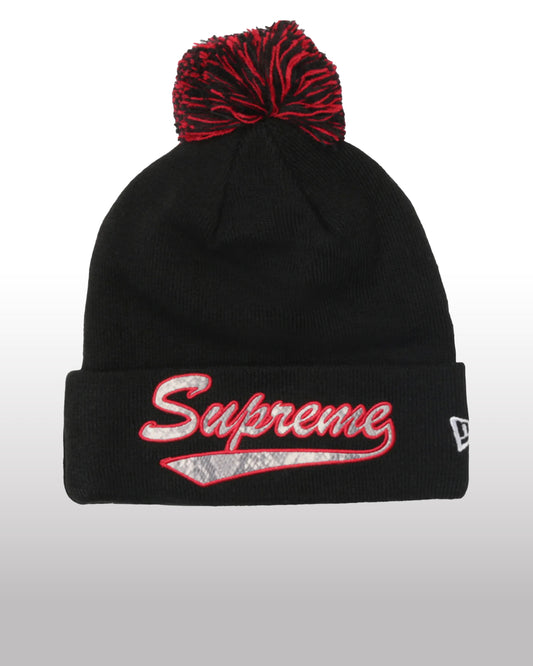 Supreme New Era Snake Script Beanie Schwarz