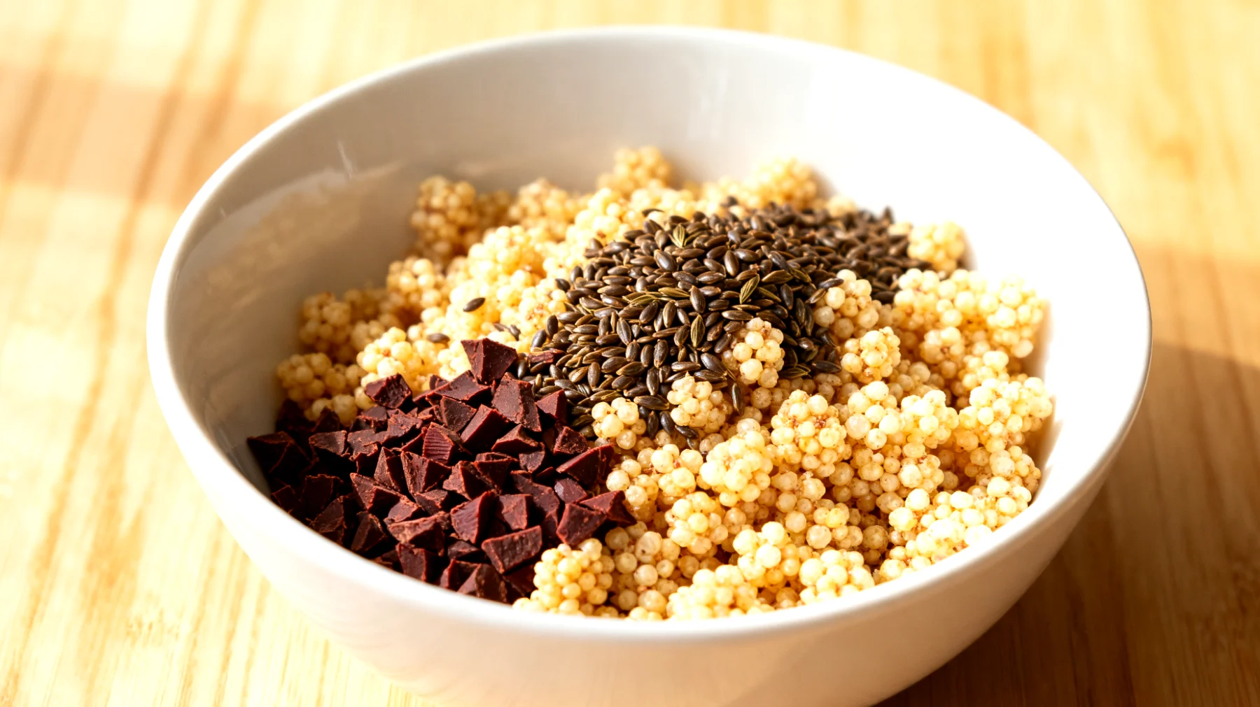 Amaranth-Pops mit Hanfsamen und Kakao-Nibs"